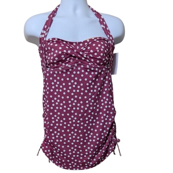 NWT Swimsuits for All Adjustable One Piece Swimsuit polka dot halter size 16 - Picture 7 of 7